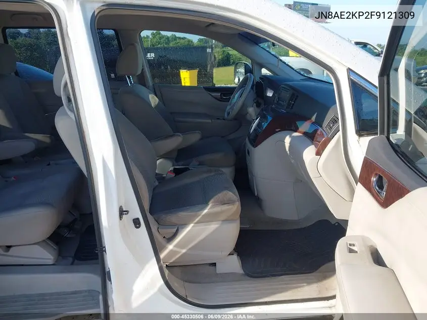 2015 Nissan Quest S VIN: JN8AE2KP2F9121309 Lot: 45330506