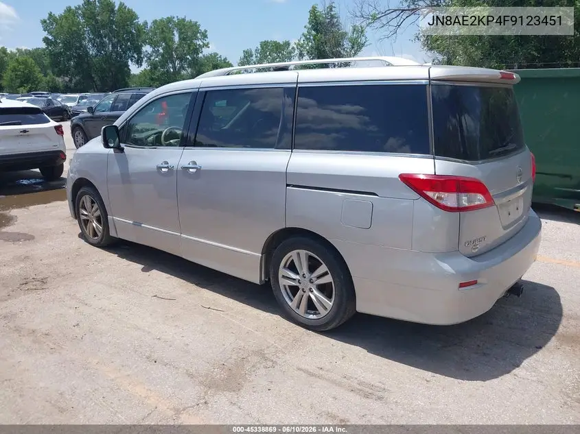 2015 Nissan Quest Sl VIN: JN8AE2KP4F9123451 Lot: 45338869