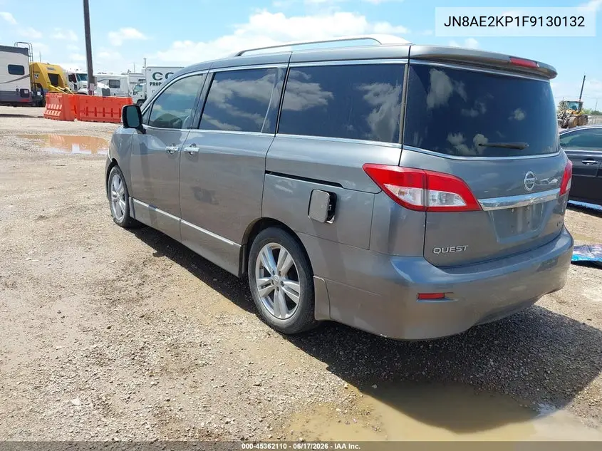 2015 Nissan Quest Platinum/S/Sl/Sv VIN: JN8AE2KP1F9130132 Lot: 45362110