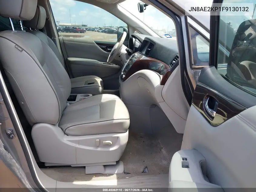 2015 Nissan Quest Platinum/S/Sl/Sv VIN: JN8AE2KP1F9130132 Lot: 45362110