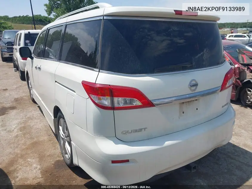 2015 Nissan Quest Platinum VIN: JN8AE2KP0F9133989 Lot: 45368420