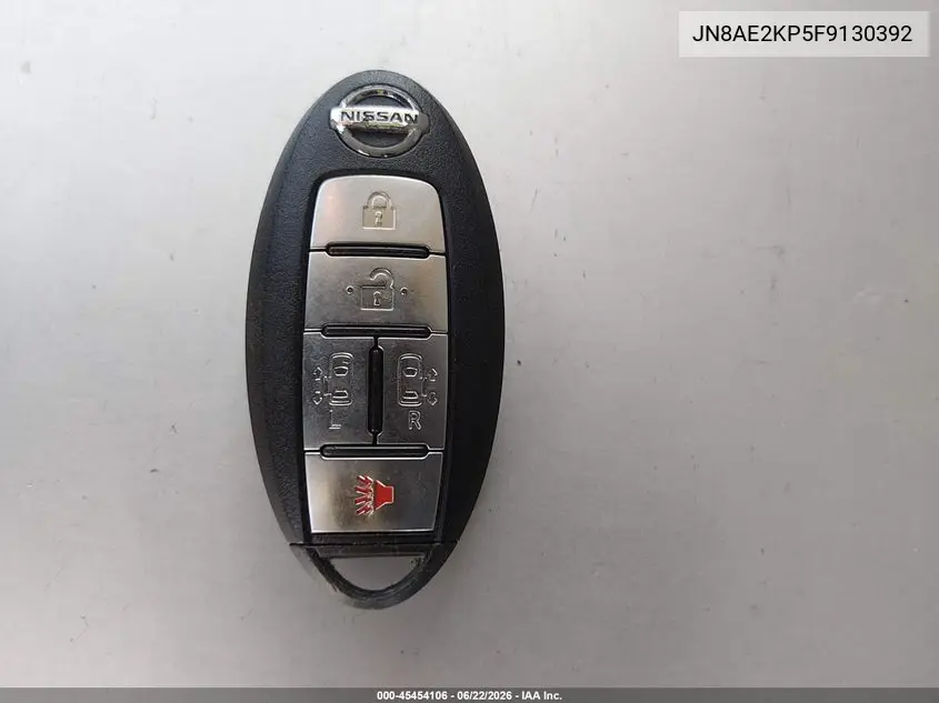 2015 Nissan Quest Platinum/S/Sl/Sv VIN: JN8AE2KP5F9130392 Lot: 45454106