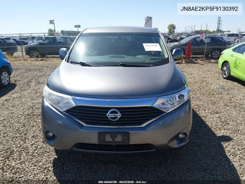 2015 Nissan Quest Platinum/S/Sl/Sv VIN: JN8AE2KP5F9130392 Lot: 45454106
