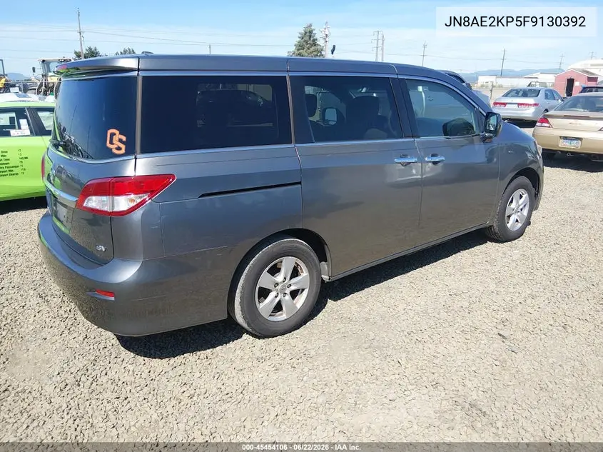 2015 Nissan Quest Platinum/S/Sl/Sv VIN: JN8AE2KP5F9130392 Lot: 45454106
