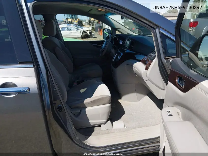 2015 Nissan Quest Platinum/S/Sl/Sv VIN: JN8AE2KP5F9130392 Lot: 45454106