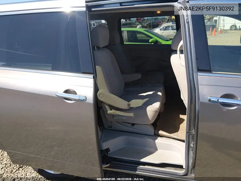 2015 Nissan Quest Platinum/S/Sl/Sv VIN: JN8AE2KP5F9130392 Lot: 45454106