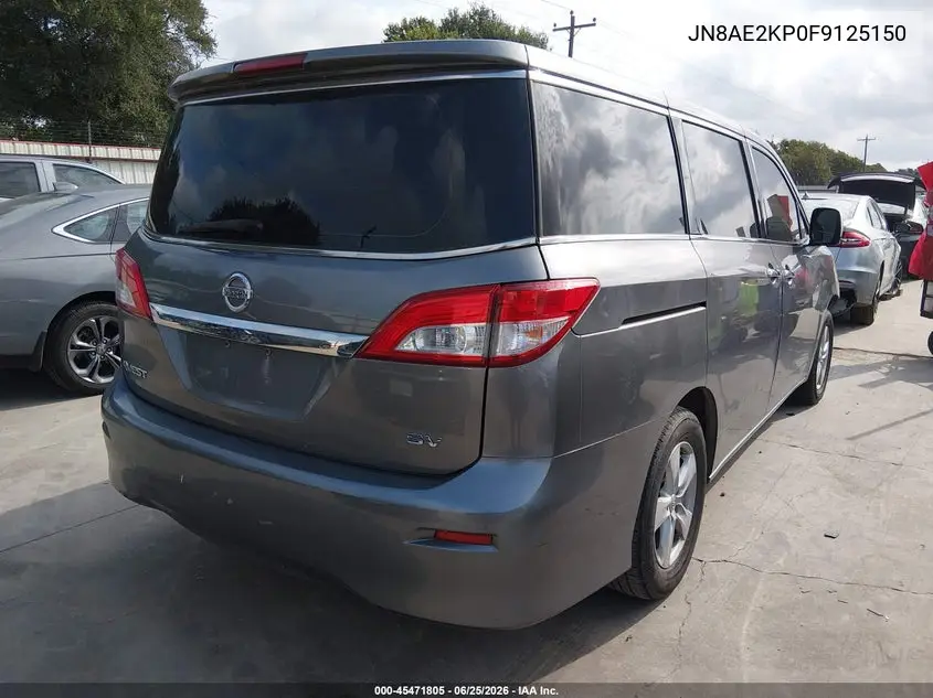 2015 Nissan Quest Platinum/S/Sl/Sv VIN: JN8AE2KP0F9125150 Lot: 45471805