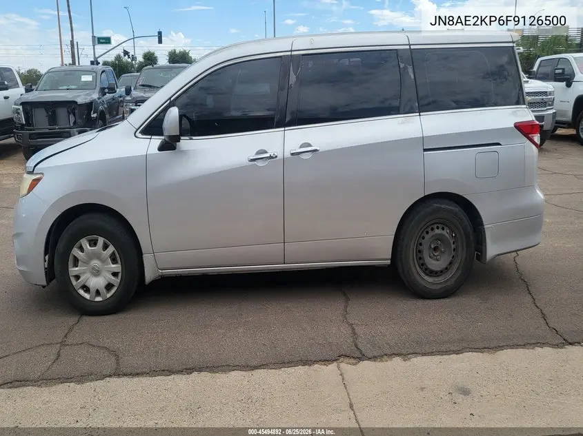 2015 Nissan Quest S VIN: JN8AE2KP6F9126500 Lot: 45494892