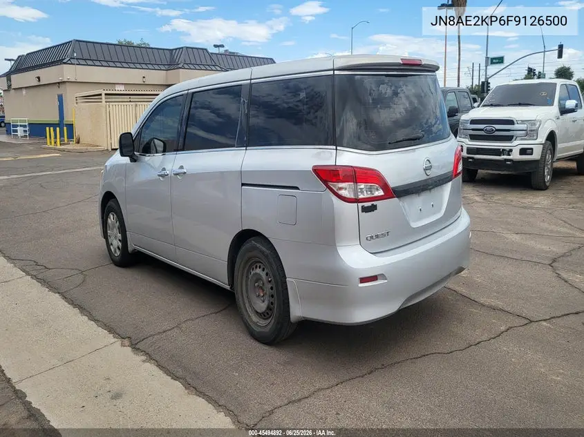 2015 Nissan Quest S VIN: JN8AE2KP6F9126500 Lot: 45494892