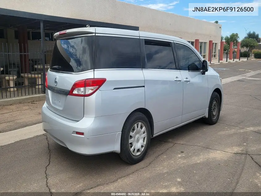 2015 Nissan Quest S VIN: JN8AE2KP6F9126500 Lot: 45494892
