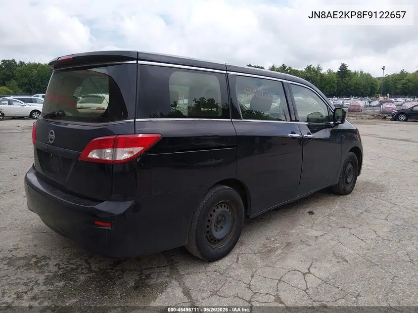 2015 Nissan Quest S VIN: JN8AE2KP8F9122657 Lot: 45496711