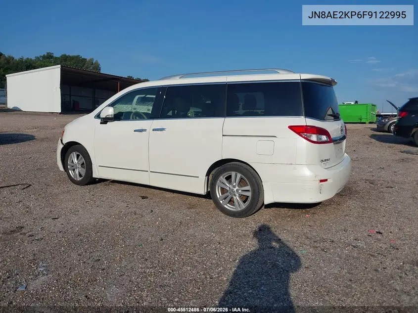 2015 Nissan Quest Sl VIN: JN8AE2KP6F9122995 Lot: 45512486