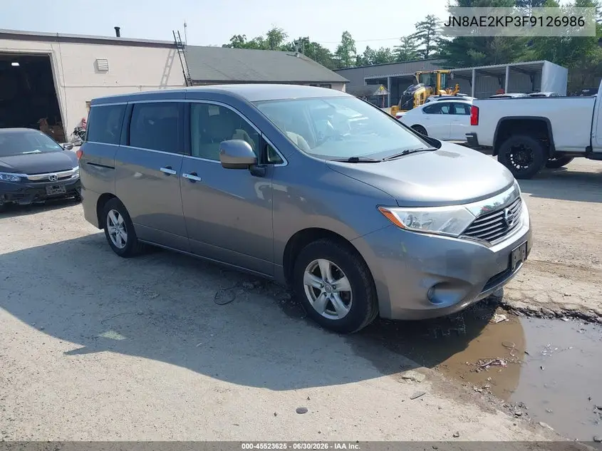 2015 Nissan Quest Platinum/S/Sl/Sv VIN: JN8AE2KP3F9126986 Lot: 45523625