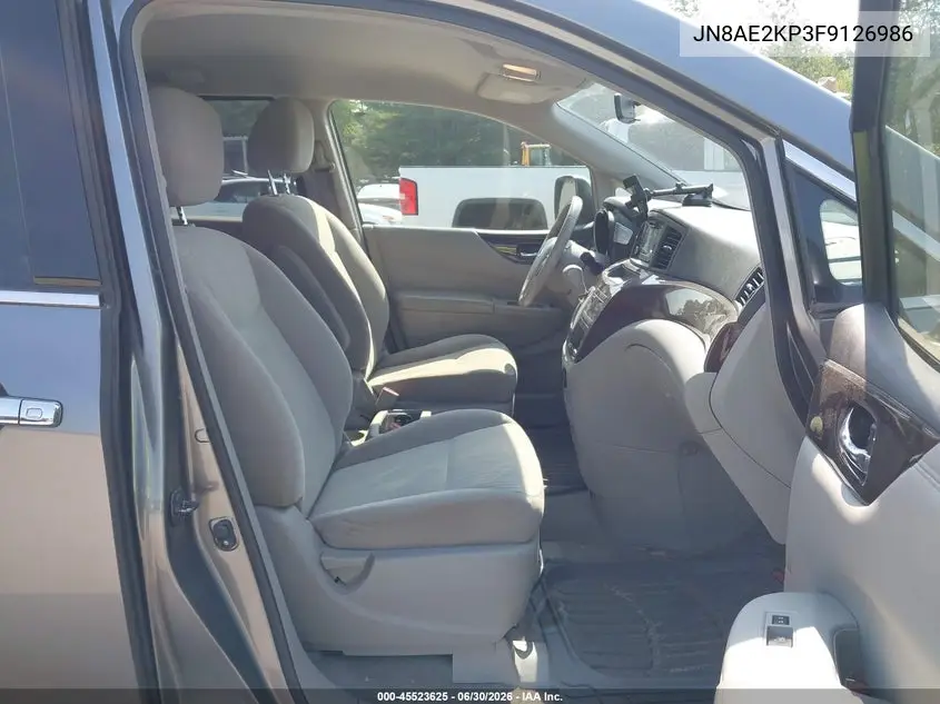 2015 Nissan Quest Platinum/S/Sl/Sv VIN: JN8AE2KP3F9126986 Lot: 45523625