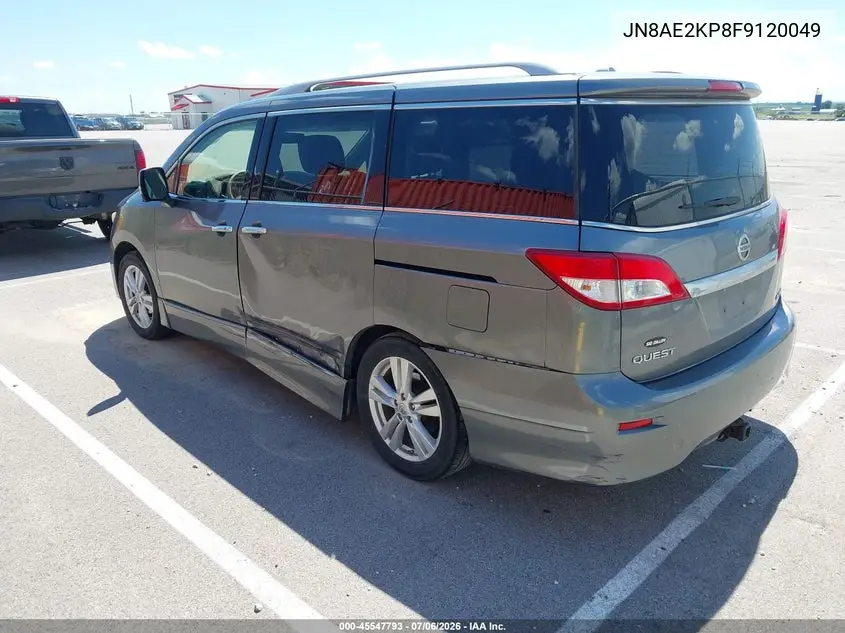 2015 Nissan Quest Platinum VIN: JN8AE2KP8F9120049 Lot: 45547793