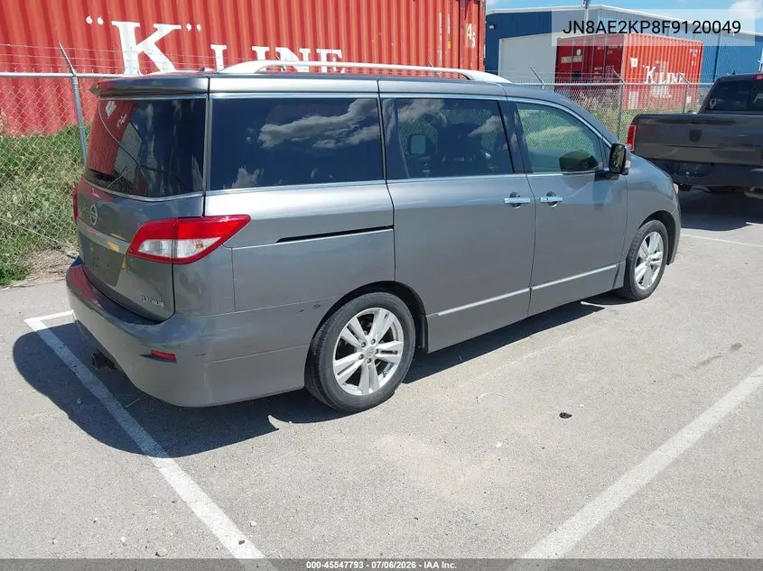 2015 Nissan Quest Platinum VIN: JN8AE2KP8F9120049 Lot: 45547793