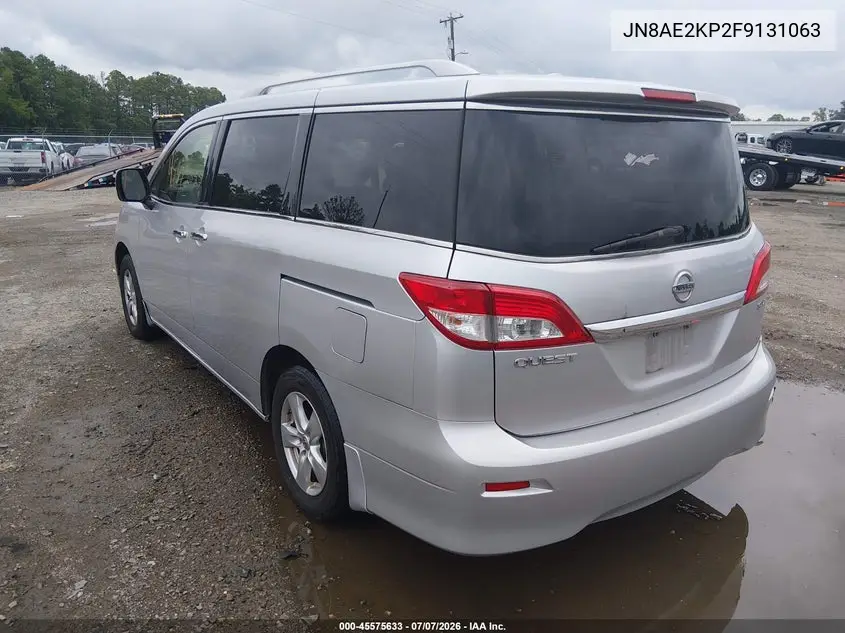 2015 Nissan Quest Sv VIN: JN8AE2KP2F9131063 Lot: 45575633