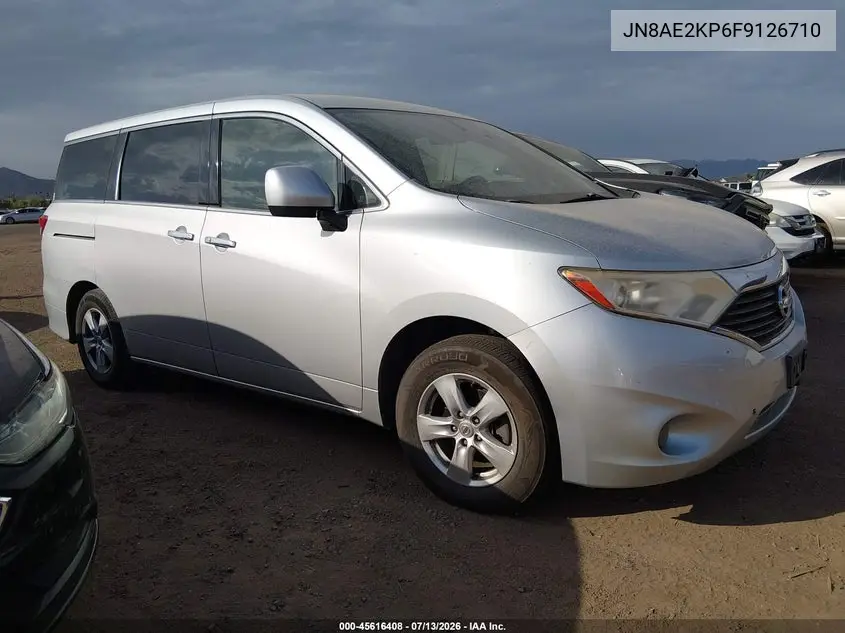 2015 Nissan Quest Platinum/S/Sl/Sv VIN: JN8AE2KP6F9126710 Lot: 45616408