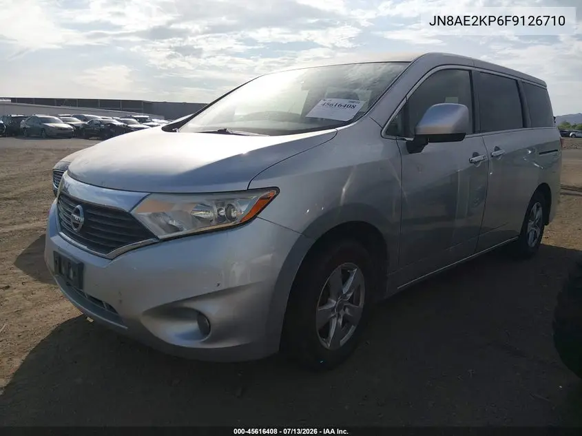 2015 Nissan Quest Platinum/S/Sl/Sv VIN: JN8AE2KP6F9126710 Lot: 45616408