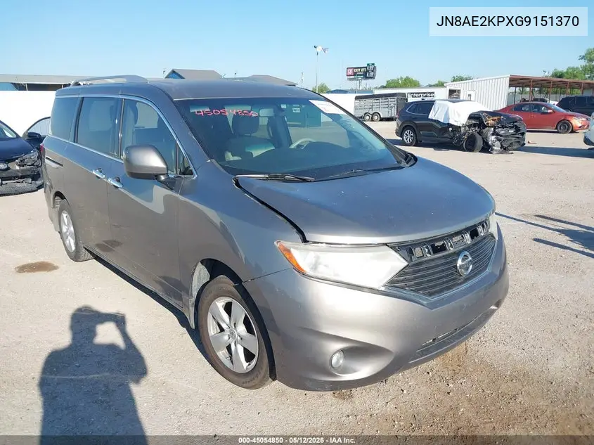 2016 Nissan Quest Sv VIN: JN8AE2KPXG9151370 Lot: 45054850