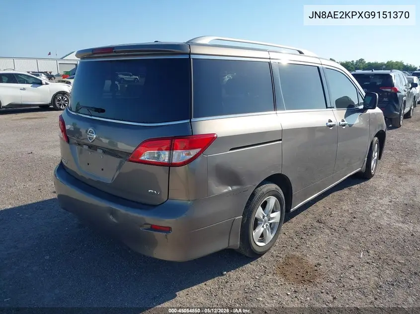 2016 Nissan Quest Sv VIN: JN8AE2KPXG9151370 Lot: 45054850