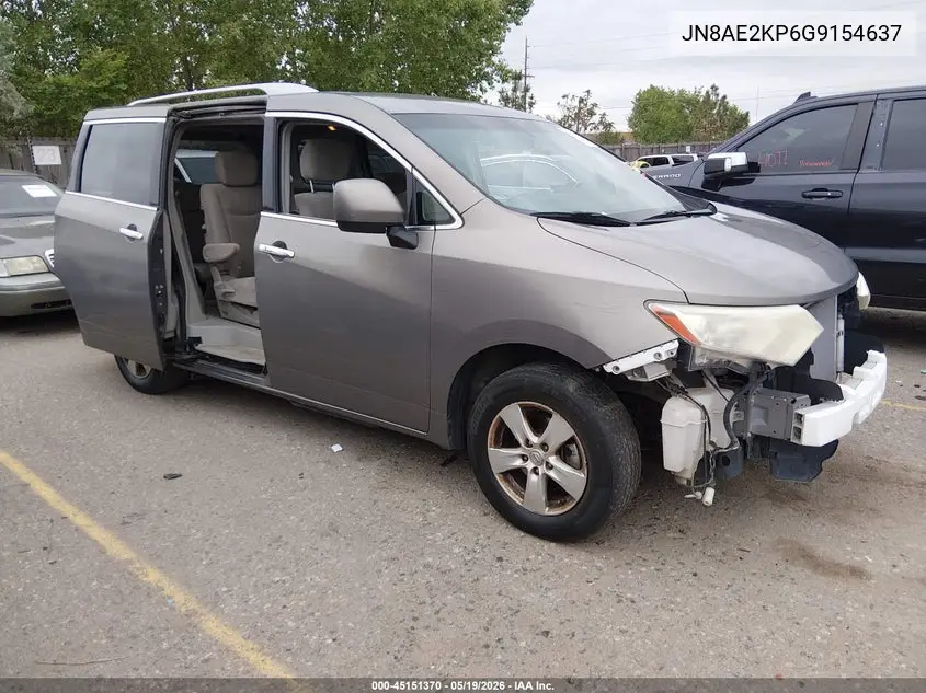2016 Nissan Quest Platinum/S/Sl/Sv VIN: JN8AE2KP6G9154637 Lot: 45151370