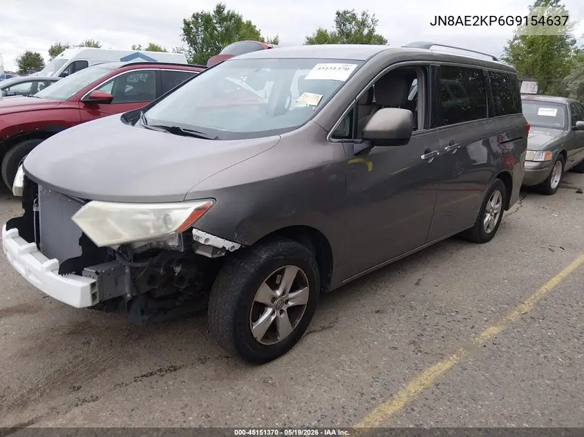 2016 Nissan Quest Platinum/S/Sl/Sv VIN: JN8AE2KP6G9154637 Lot: 45151370