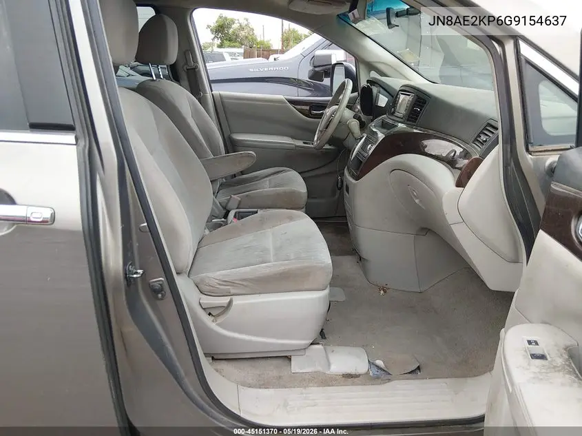 2016 Nissan Quest Platinum/S/Sl/Sv VIN: JN8AE2KP6G9154637 Lot: 45151370