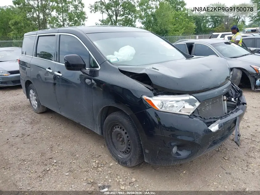 2016 Nissan Quest Platinum/S/Sl/Sv VIN: JN8AE2KP9G9150078 Lot: 45277892