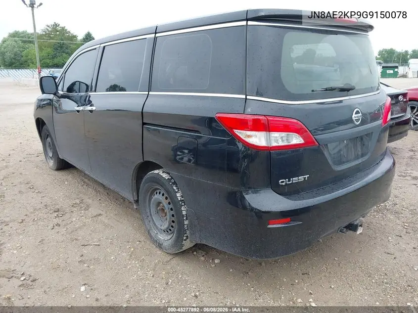 2016 Nissan Quest Platinum/S/Sl/Sv VIN: JN8AE2KP9G9150078 Lot: 45277892