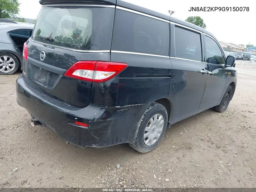 2016 Nissan Quest Platinum/S/Sl/Sv VIN: JN8AE2KP9G9150078 Lot: 45277892