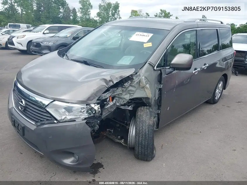2016 Nissan Quest Platinum/S/Sl/Sv VIN: JN8AE2KP7G9153805 Lot: 45360615