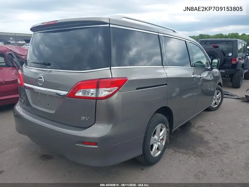 2016 Nissan Quest Platinum/S/Sl/Sv VIN: JN8AE2KP7G9153805 Lot: 45360615