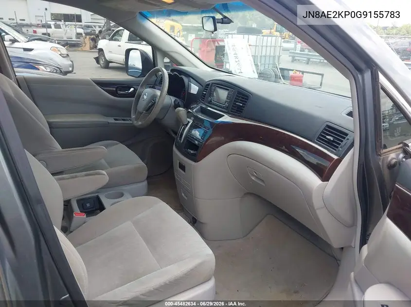 2016 Nissan Quest Platinum/S/Sl/Sv VIN: JN8AE2KP0G9155783 Lot: 45482634