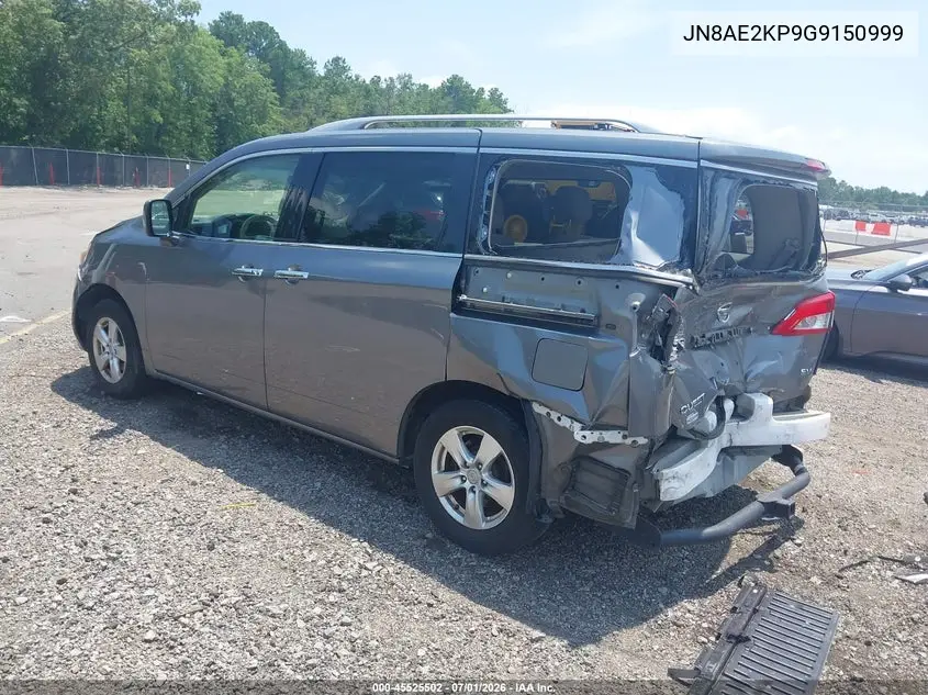 2016 Nissan Quest Platinum/S/Sl/Sv VIN: JN8AE2KP9G9150999 Lot: 45525502