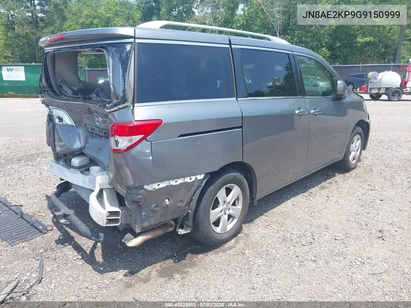 2016 Nissan Quest Platinum/S/Sl/Sv VIN: JN8AE2KP9G9150999 Lot: 45525502