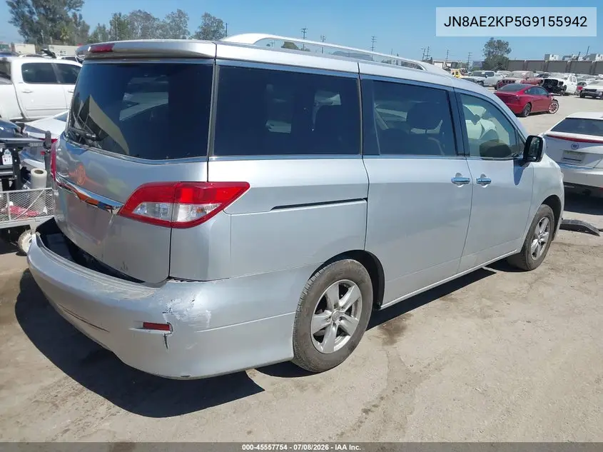2016 Nissan Quest Platinum/S/Sl/Sv VIN: JN8AE2KP5G9155942 Lot: 45557754