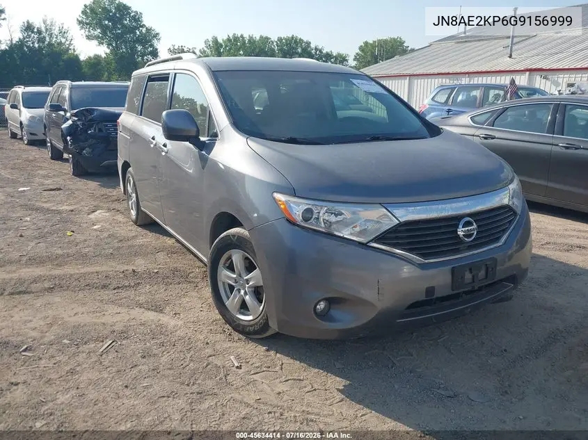 2016 Nissan Quest Platinum/S/Sl/Sv VIN: JN8AE2KP6G9156999 Lot: 45634414