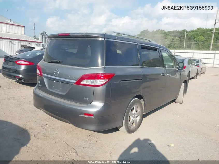 2016 Nissan Quest Platinum/S/Sl/Sv VIN: JN8AE2KP6G9156999 Lot: 45634414