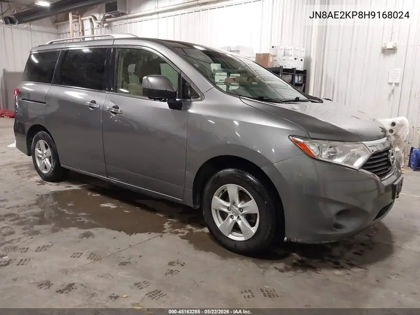 2017 Nissan Quest Sv VIN: JN8AE2KP8H9168024 Lot: 45163285