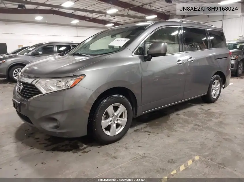 2017 Nissan Quest Sv VIN: JN8AE2KP8H9168024 Lot: 45163285