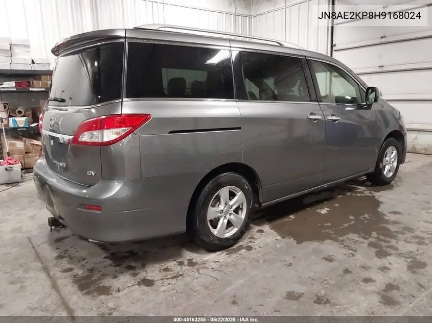 2017 Nissan Quest Sv VIN: JN8AE2KP8H9168024 Lot: 45163285
