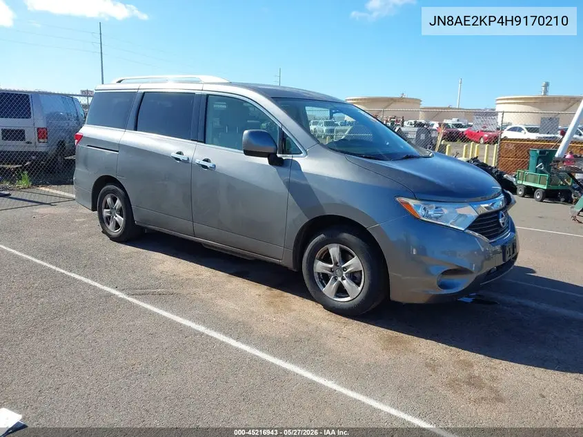 2017 Nissan Quest Sv VIN: JN8AE2KP4H9170210 Lot: 45315438
