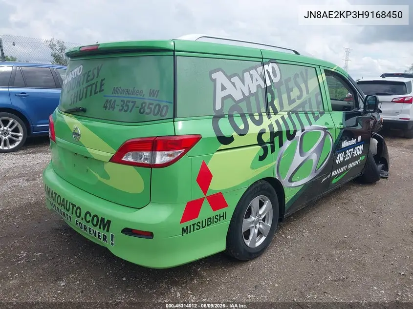 2017 Nissan Quest Sv VIN: JN8AE2KP3H9168450 Lot: 45314012
