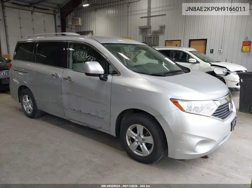 2017 Nissan Quest Sv VIN: JN8AE2KP0H9166011 Lot: 45326224