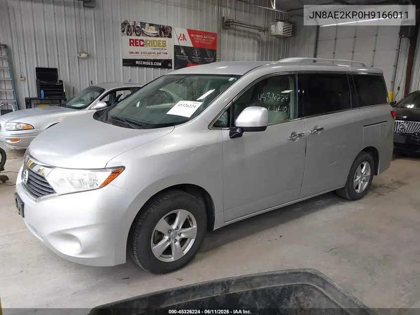 2017 Nissan Quest Sv VIN: JN8AE2KP0H9166011 Lot: 45326224
