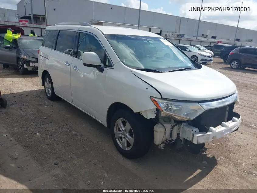 2017 Nissan Quest Sv VIN: JN8AE2KP6H9170001 Lot: 45550581