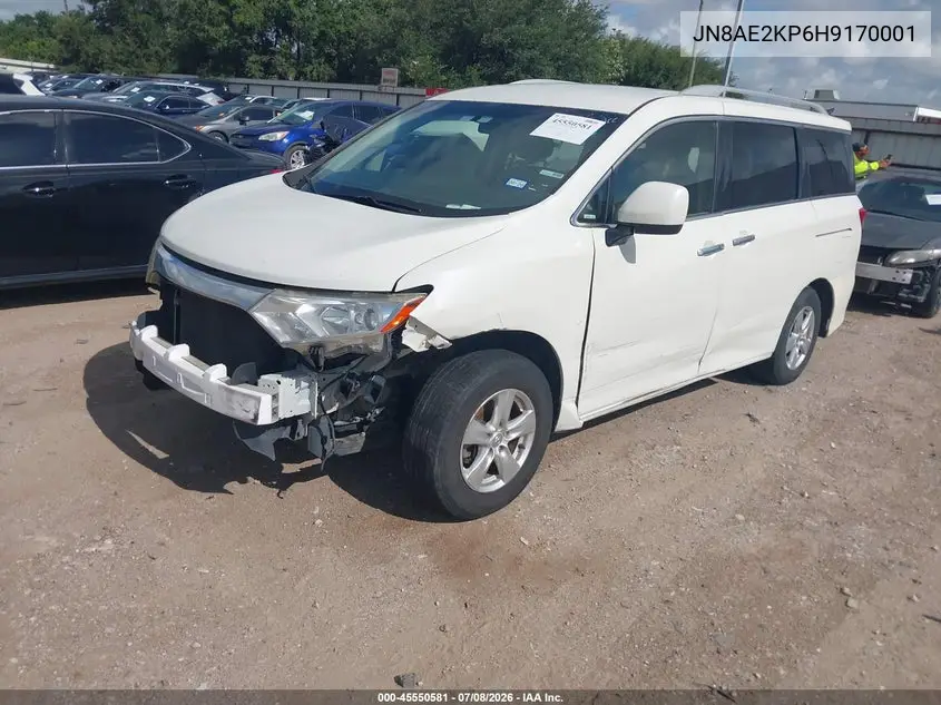 2017 Nissan Quest Sv VIN: JN8AE2KP6H9170001 Lot: 45550581