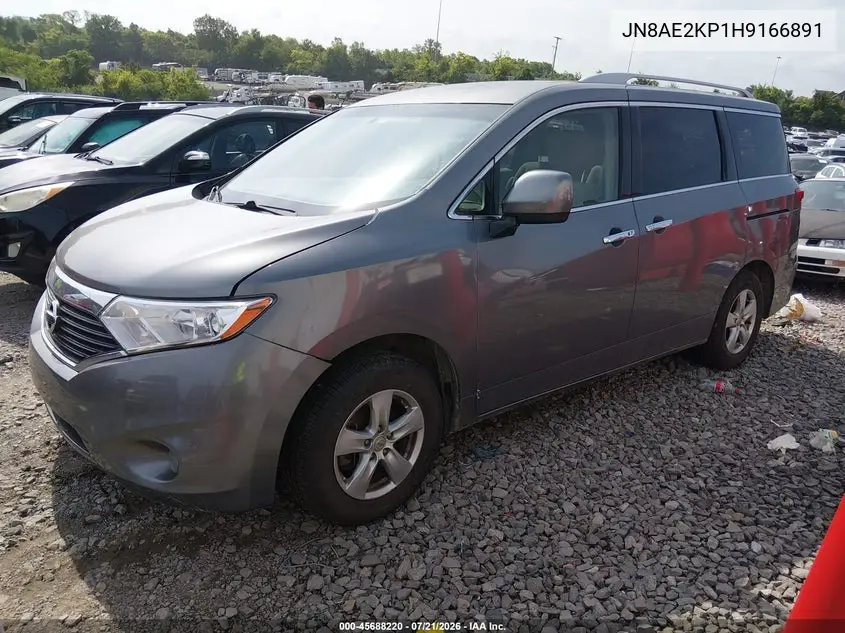 2017 Nissan Quest Sv VIN: JN8AE2KP1H9166891 Lot: 45688220