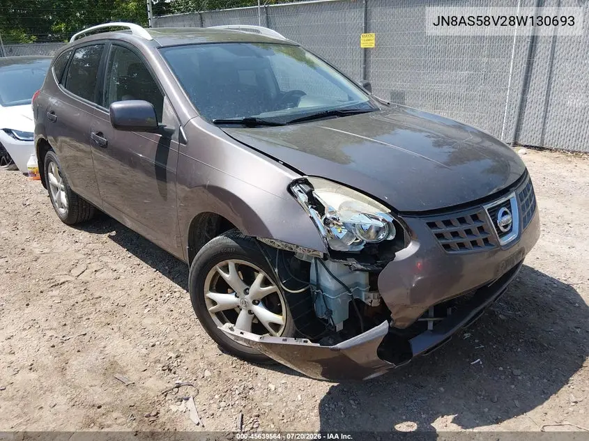 2008 Nissan Rogue Sl VIN: JN8AS58V28W130693 Lot: 45639564